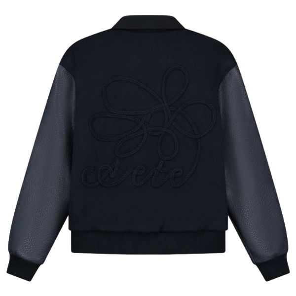 Arte Antwerp Embroidered Flower Varsity Jack Navy