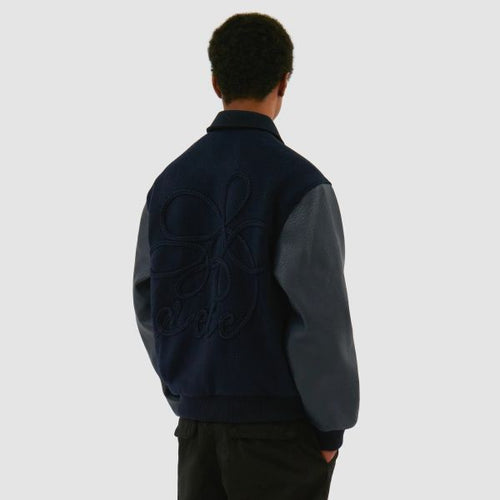 Arte Antwerp Embroidered Flower Varsity Jack Navy