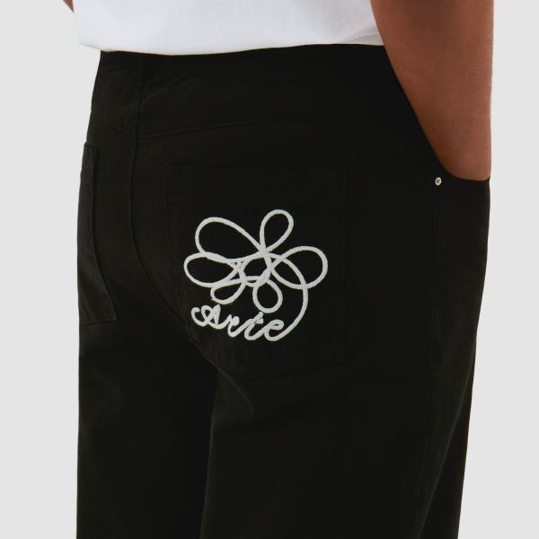Arte Antwerp Embroidery Pocket Broek Zwart