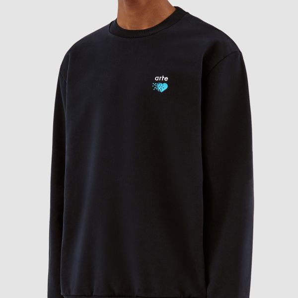 Arte Antwerp Cohen Pixel Heart Sweater Navy