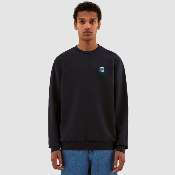 Arte Antwerp Cohen Pixel Heart Sweater Navy