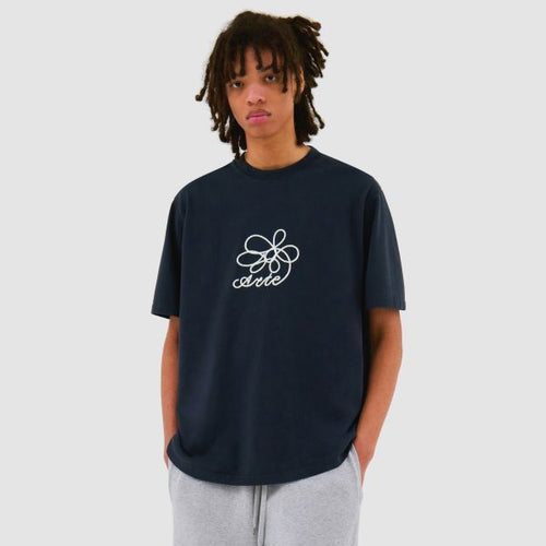 Arte Antwerp Flower Embroidery T-shirt Navy