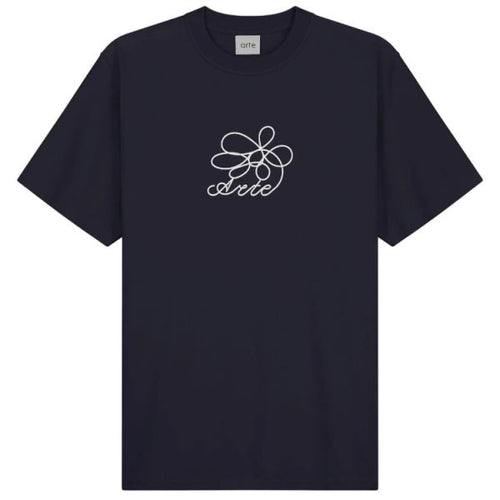 Arte Antwerp Flower Embroidery T-shirt Navy