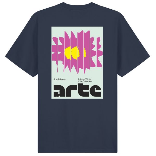 Arte Antwerp Flower Poster T-shirt Navy