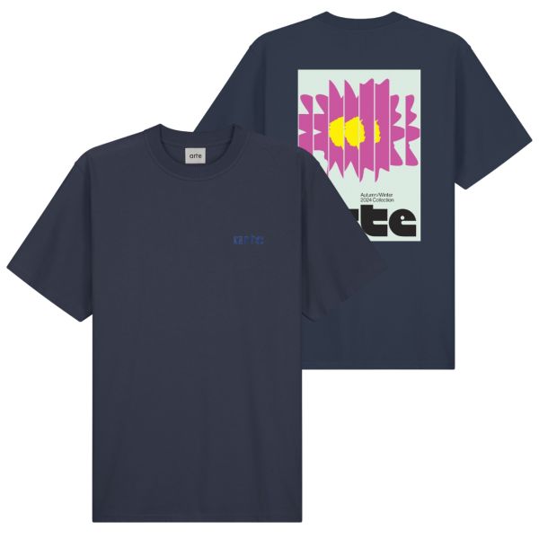 Arte Antwerp Flower Poster T-shirt Navy