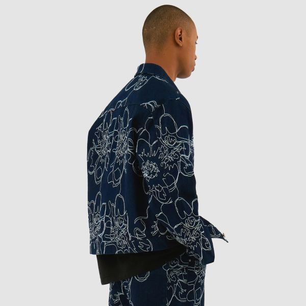 Arte Antwerp Flower Stitch Denim Jack Navy