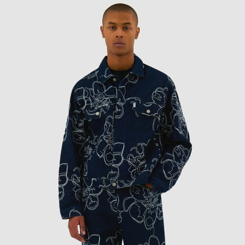 Arte Antwerp Flower Stitch Denim Jack Navy