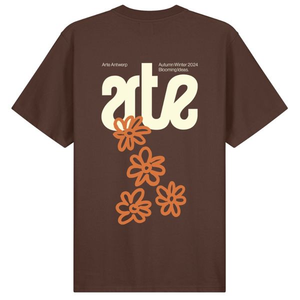 Arte Antwerp Flowers Back T-shirt Bruin