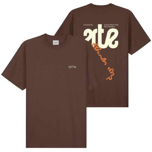 Arte Antwerp Flowers Back T-shirt Bruin
