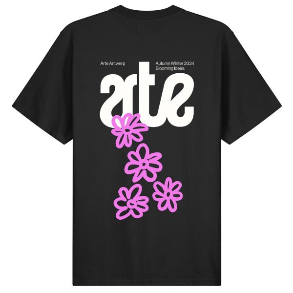 Arte Antwerp Flowers Back T-shirt Zwart