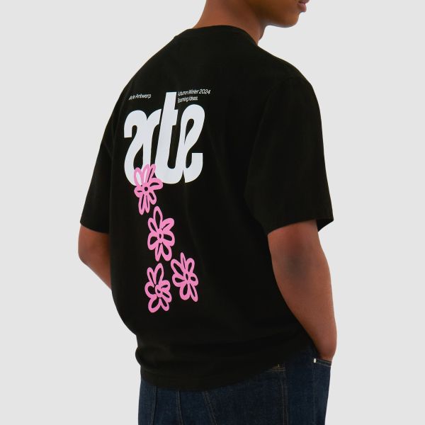 Arte Antwerp Flowers Back T-shirt Zwart