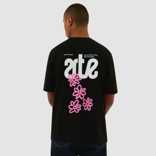 Arte Antwerp Flowers Back T-shirt Zwart