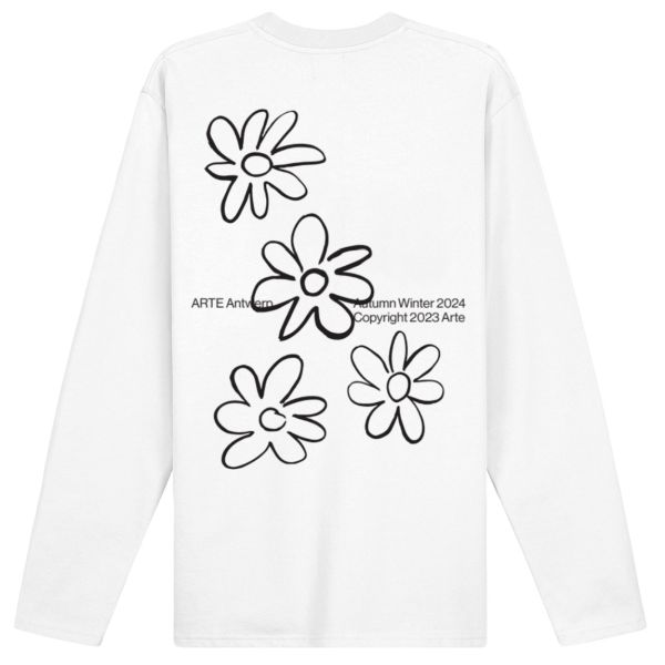 Arte Antwerp Flowers Longsleeve T-shirt Wit