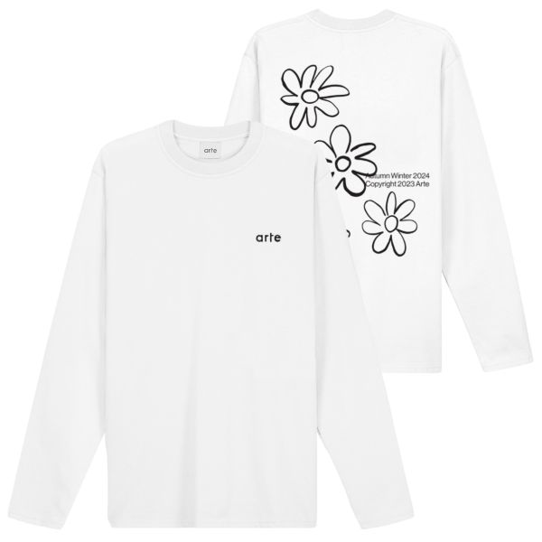 Arte Antwerp Flowers Longsleeve T-shirt Wit