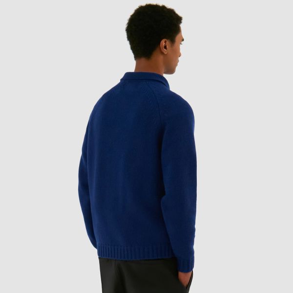 Arte Antwerp Football Knit Longsleeve Polo Navy