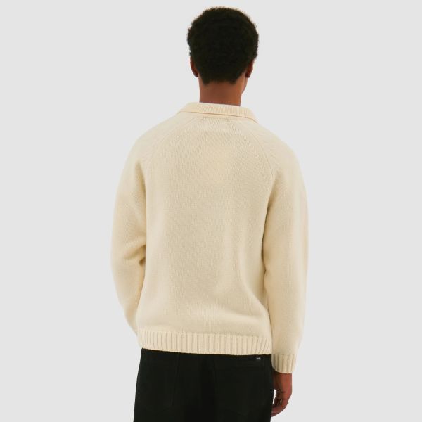 Arte Antwerp Football Knit Longsleeve Polo Off White