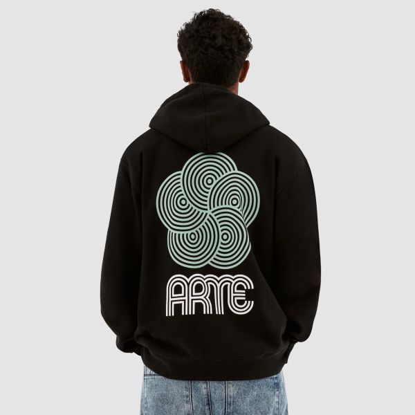 Arte Antwerp Hank Back Circle Flower Hoodie Zwart