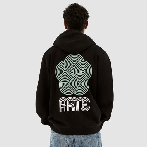 Arte Antwerp Hank Back Circle Flower Hoodie Zwart