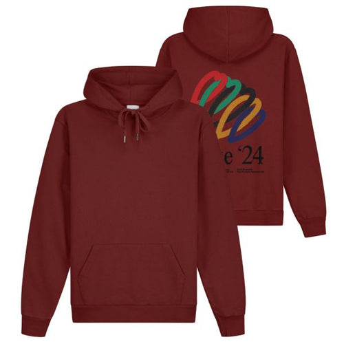 Arte Antwerp Hank Back Hearts Hoodie Bordeaux