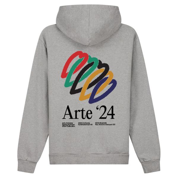Arte Antwerp Hank Back Hearts Hoodie Grijs