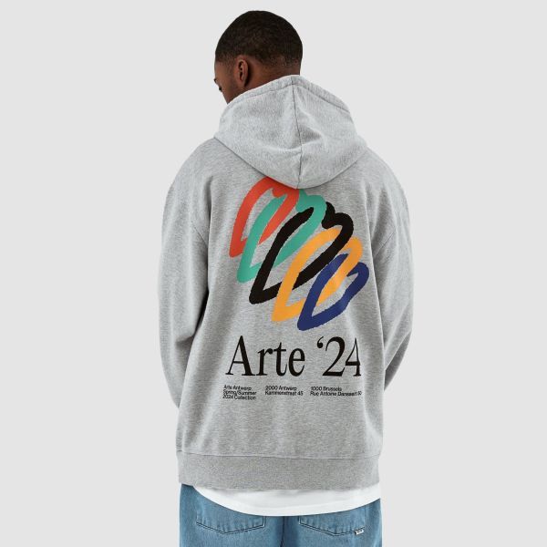 Arte Antwerp Hank Back Hearts Hoodie Grijs
