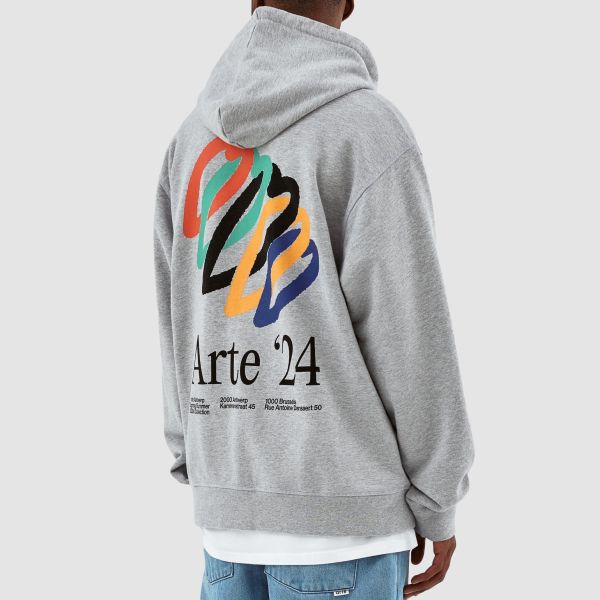 Arte Antwerp Hank Back Hearts Hoodie Grijs