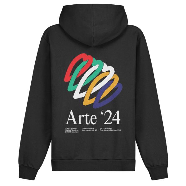 Arte Antwerp Hank Back Hearts Hoodie Zwart