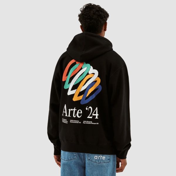 Arte Antwerp Hank Back Hearts Hoodie Zwart