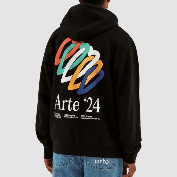 Arte Antwerp Hank Back Hearts Hoodie Zwart