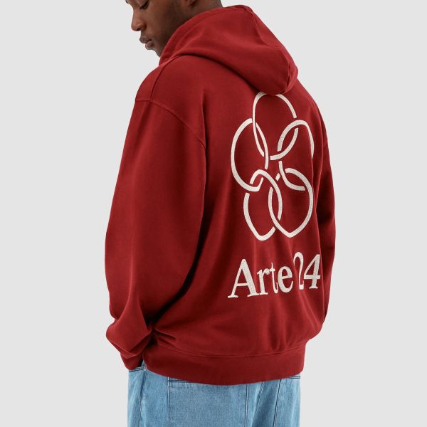 Arte Antwerp Hank Back Rings Hoodie Bordeaux