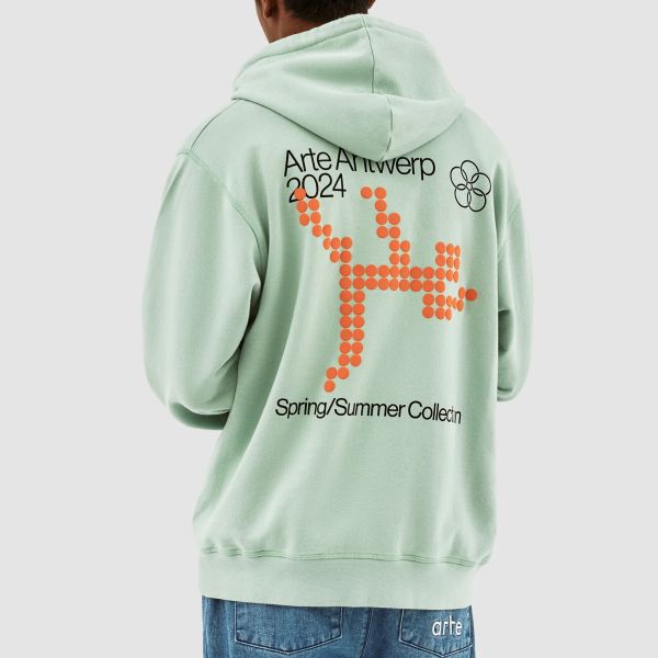 Arte Antwerp Hank Back Runner Hoodie Groen