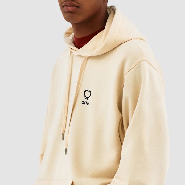 Arte Antwerp Hank Small Heart Hoodie Beige