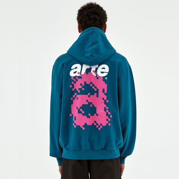 Arte Antwerp Harmon Back A Pixel Hoodie Blauw