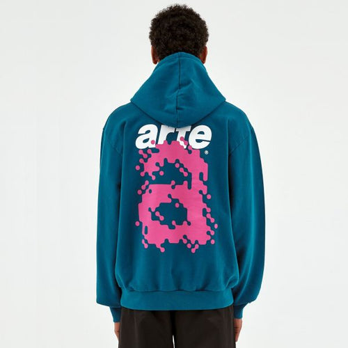 Arte Antwerp Harmon Back A Pixel Hoodie Blauw