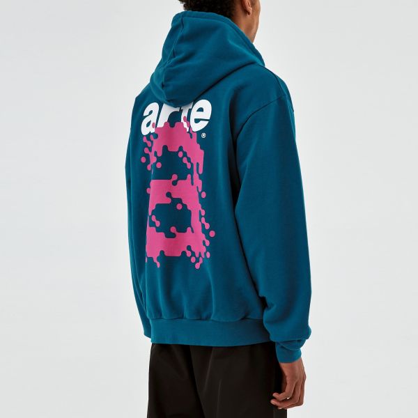 Arte Antwerp Harmon Back A Pixel Hoodie Blauw