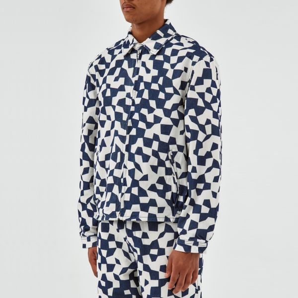 Arte Antwerp Jackson Abstract Overshirt Wit/Blauw