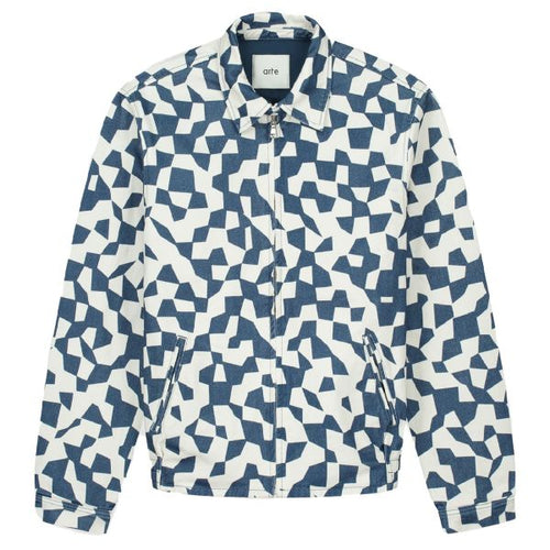 Arte Antwerp Jackson Abstract Overshirt Wit/Blauw