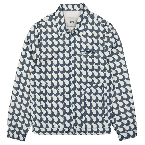 Arte Antwerp Jackson Bau Print Overshirt Wit/Blauw