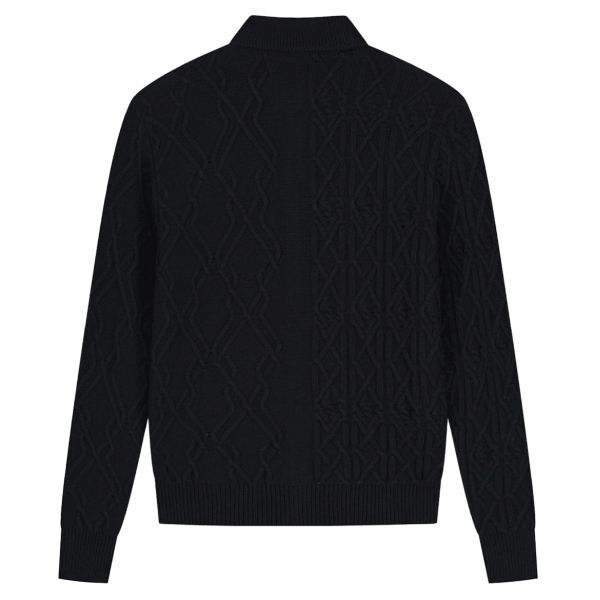 Arte Antwerp Karl Multi Texture Cardigan Zwart