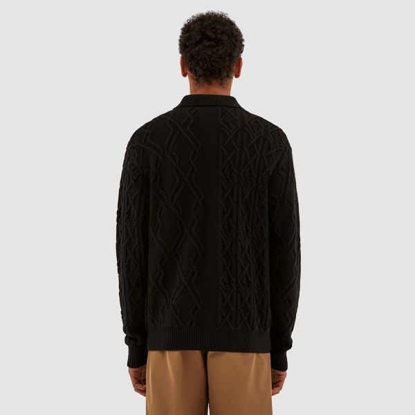 Arte Antwerp Karl Multi Texture Cardigan Zwart