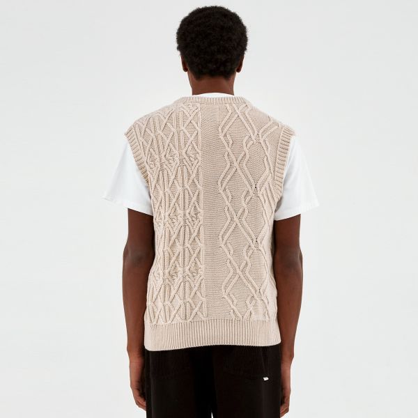 Arte Antwerp Karl Multi Texture Vest Off White
