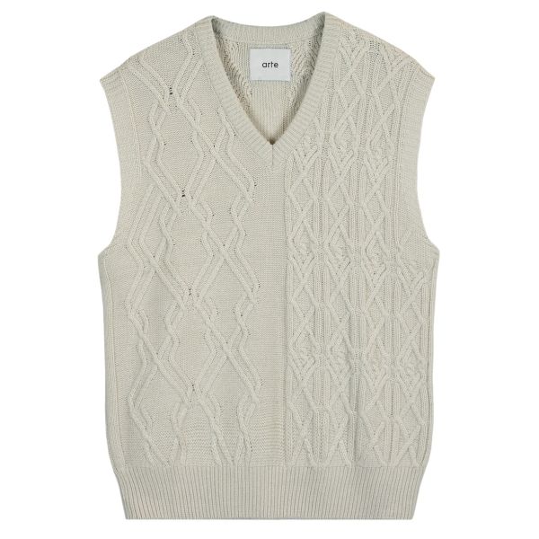 Arte Antwerp Karl Multi Texture Vest Off White
