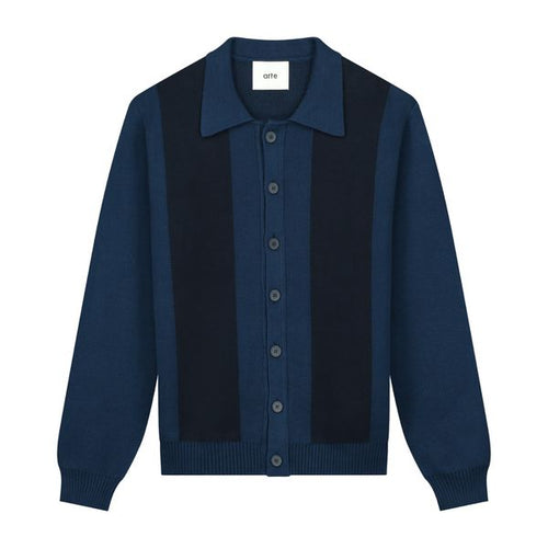 Arte Antwerp Keler Stripe Cardigan Navy/Zwart