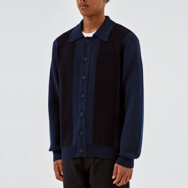 Arte Antwerp Keler Stripe Cardigan Navy/Zwart