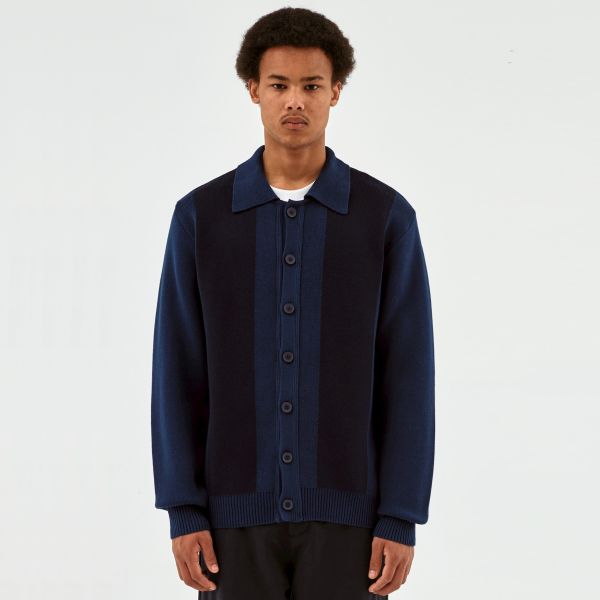 Arte Antwerp Keler Stripe Cardigan Navy/Zwart