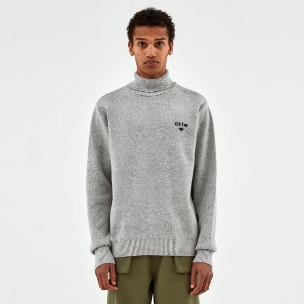 Arte Antwerp Kole Logo Turtle Neck Sweater Grijs