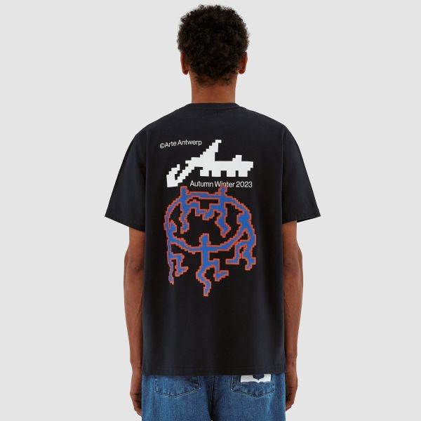 Arte Antwerp Tommy Back Pixel Dancers T-shirt Navy