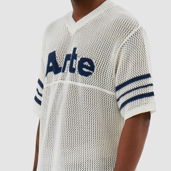 Arte Antwerp Shane Knit Stripe Oversized T-shirt Wit