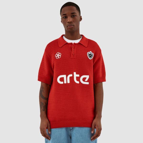 Arte Antwerp Simon Knitted Polo Rood