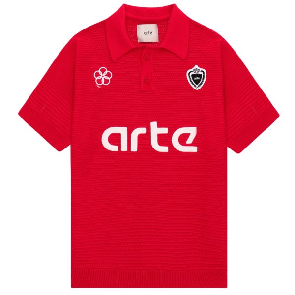 Arte Antwerp Simon Knitted Polo Rood